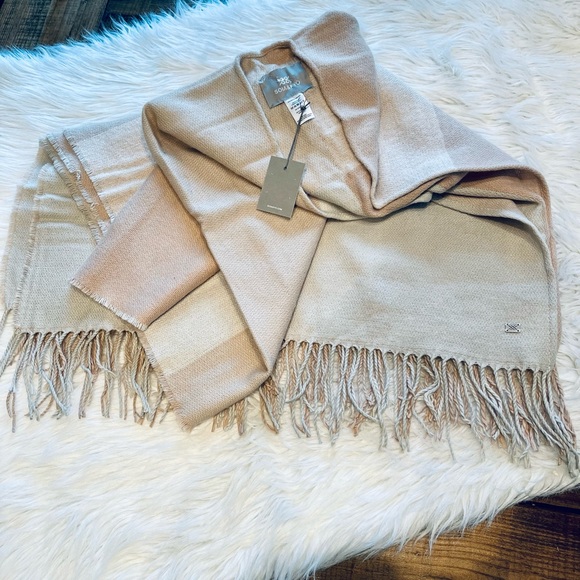 Soia & Kyo Pink & Cream Scarfigan with Fringe - Picture 12 of 16